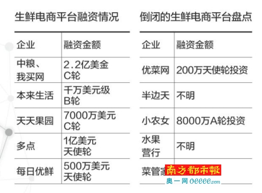 倒閉與融資并行 生鮮電商進入巨頭角逐模式